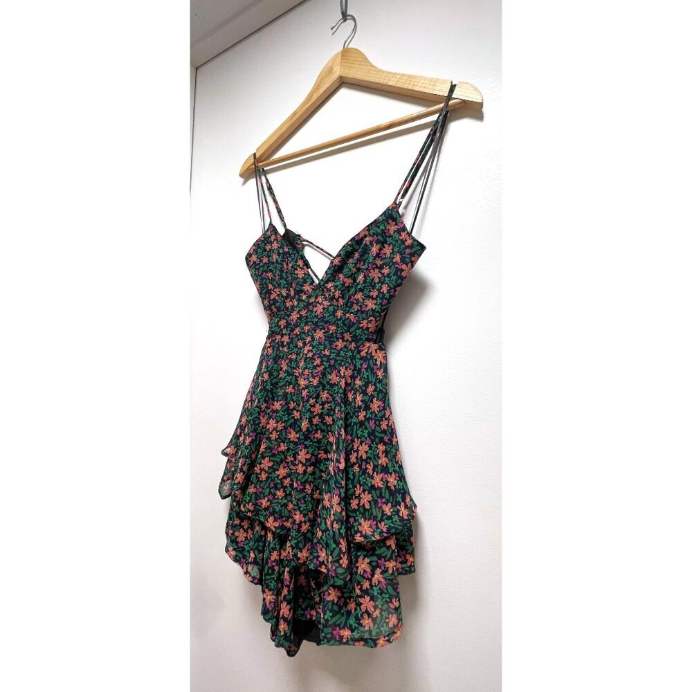 Floral Romper Shorts Womens Size XS Mahina Hawaii Floral Print Chiffon Backless - Picture 9 of 12